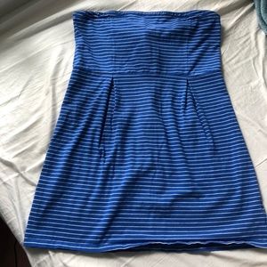 Old Navy Blue and White Strapless Dress Size XXL